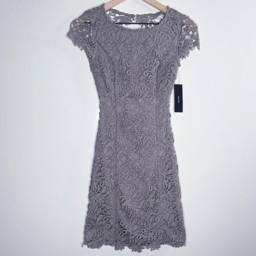 Lulu’s Hidden Talent Backless Open Back Lace Overlay Bodycon Shift Mini Dress - Picture 4 of 10